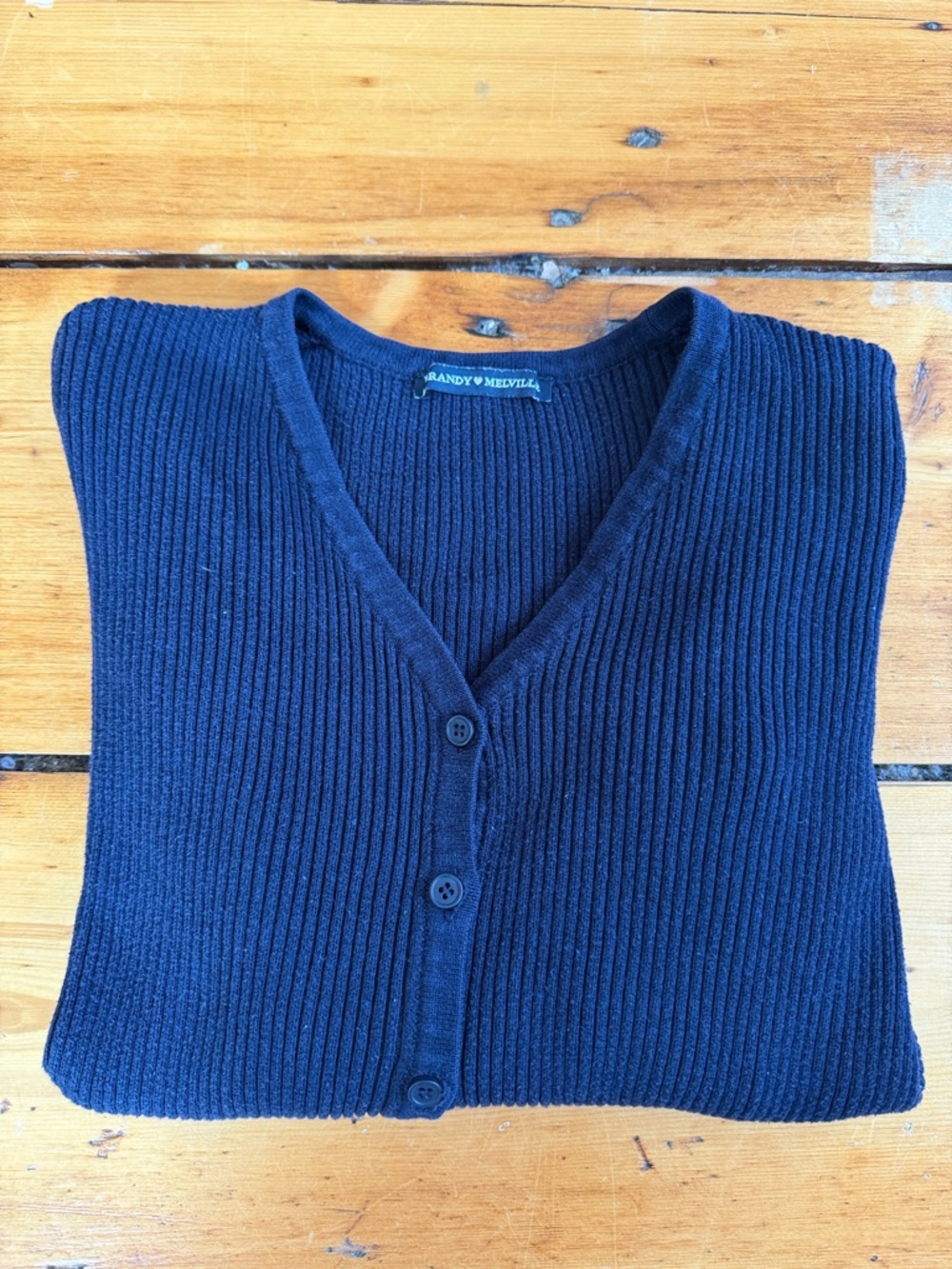 Brandy Melville Ribbed Cardigan Navy Perfect Condition